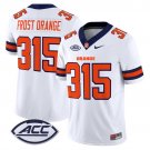 Frost Orange 315 White Jersey Syracuse Orange 2025 Vapor Limited All Stitched