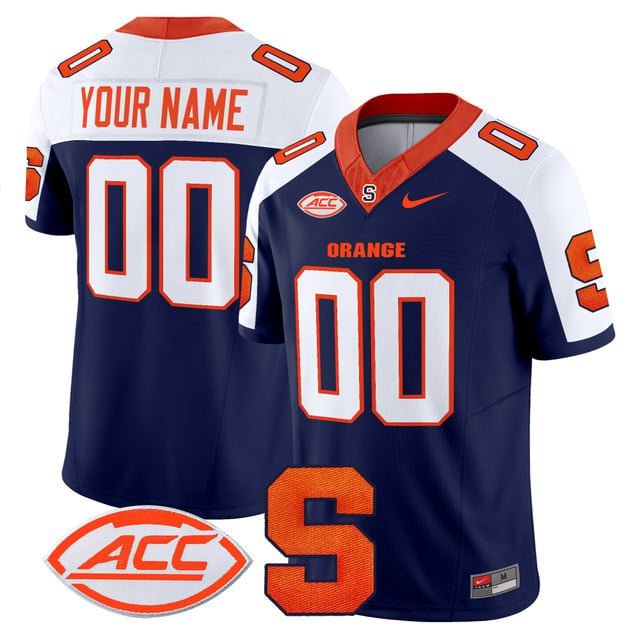 Custom Navy Alternate Jersey Syracuse Orange 2025 Vapor Limited All Stitched
