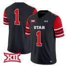 #1 Team Black Jersey Utah Utes 2025 Vapor Limited All Stitched