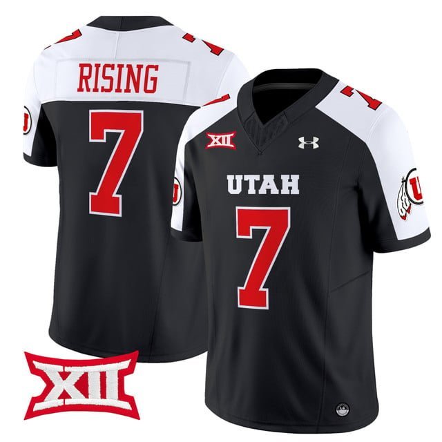 Cameron Rising #7 Black Alternate Jersey Utah Utes 2025 Vapor Limited All Stitched