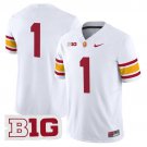 #1 Team White Jersey USC Trojans Throwback 2025 All Stitched