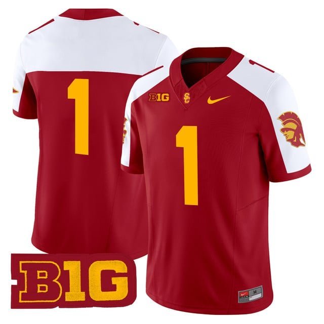 #1 Team Cardinal Alternate Jersey USC Trojans Throwback 2025 All Stitched