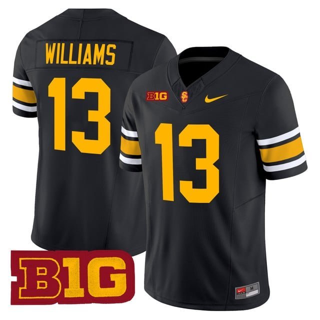 Caleb Williams #13 Black Jersey USC Trojans Throwback 2025 All Stitched