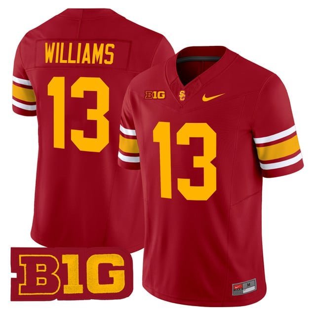 Caleb Williams #13 Cardinal Jersey USC Trojans Throwback 2025 All Stitched