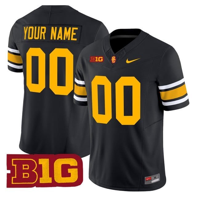 Custom Black Jersey USC Trojans Throwback 2025 All Stitched