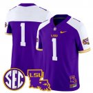 #1 Team Purple Alternate Jersey LSU Tigers 2025 Louisiana Patch All Stitched