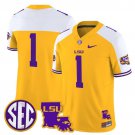 #1 Team Gold Alternate Jersey LSU Tigers 2025 Louisiana Patch All Stitched