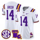 Trey'Dez Green #14 White Jersey LSU Tigers 2025 Louisiana Patch All Stitched