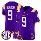 Joe Burrow #9 Purple Jersey LSU Tigers 2025 Louisiana Patch All Stitched