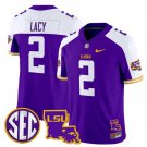 Kyren Lacy #2 Purple Alternate Jersey LSU Tigers 2025 Louisiana Patch All Stitched