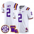 Kyren Lacy #2 White Jersey LSU Tigers 2025 Louisiana Patch All Stitched