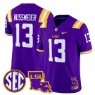 Garrett Nussmeier #13 Purple Jersey LSU Tigers 2025 Louisiana Patch All Stitched
