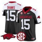 Kam Shanks #15 Black Alternate Jersey Arkansas Razorbacks Vapor Limited 2025 All Stitched