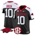 Taylen Green #10 Black Alternate Jersey Arkansas Razorbacks Vapor Limited 2025 All Stitched