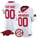Custom White Jersey Arkansas Razorbacks Vapor Limited 2025 All Stitched