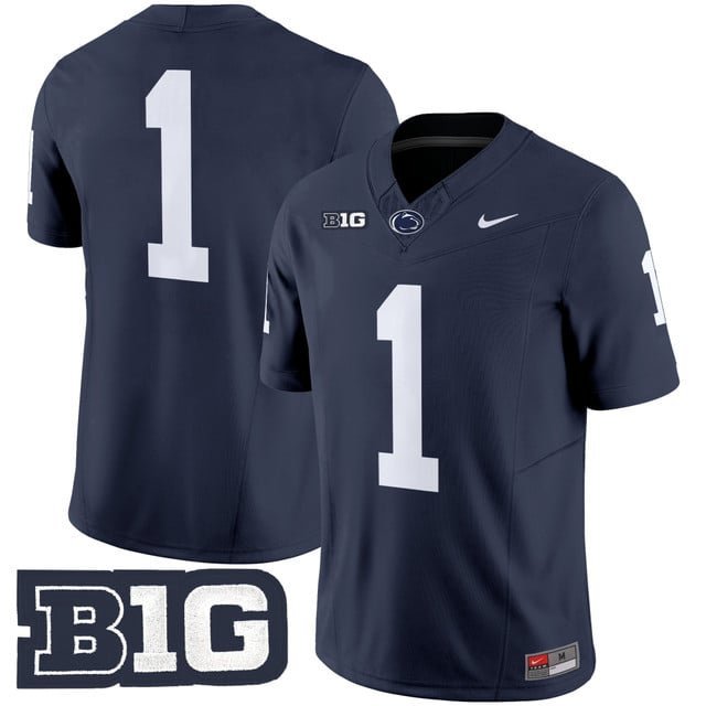 #1 Team Navy Jersey Penn State Nittany Lions 2025 All Stitched