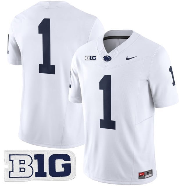 #1 Team White Jersey Penn State Nittany Lions 2025 All Stitched