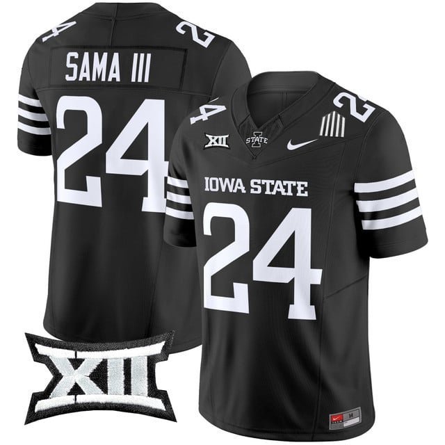 Abu Sama III Black Jersey Cyclones 2025 Vapor Limited All Stitched