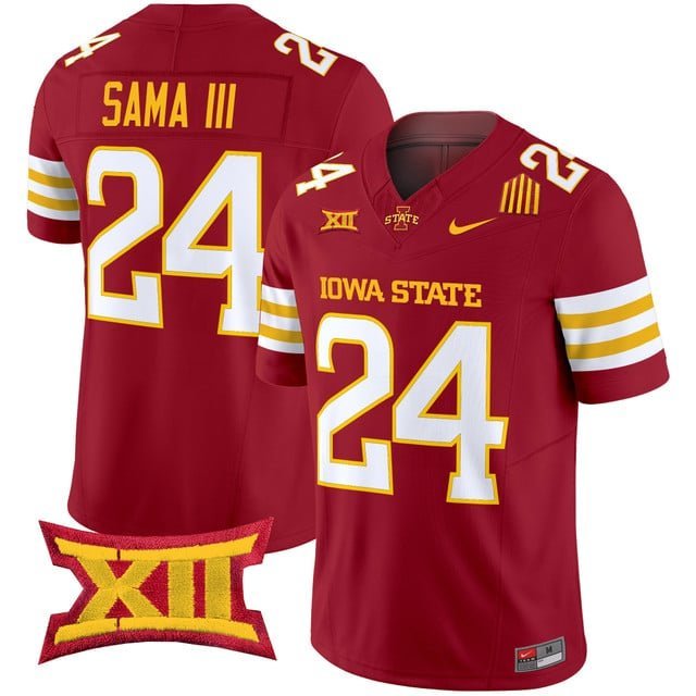 Abu Sama III Cardinal Jersey Cyclones 2025 Vapor Limited All Stitched