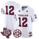 #12 Texas White Jersey Texas A&M Aggies 2025 Vapor Limited All Stitched