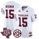Conner Weigman White Jersey Texas A&M Aggies 2025 Vapor Limited All Stitched