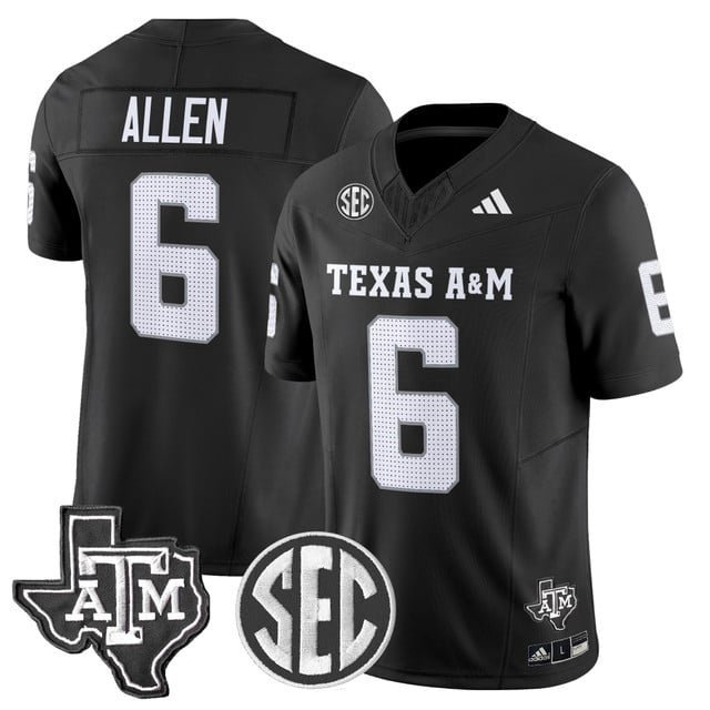 Cyrus Allen Black Jersey Texas A&M Aggies 2025 Vapor Limited All Stitched