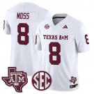 Le'Veon Moss White Jersey Texas A&M Aggies 2025 Vapor Limited All Stitched