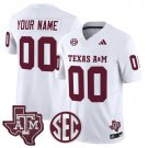 Custom White Jersey Texas A&M Aggies 2025 Vapor Limited All Stitched