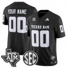 Custom Black Jersey Texas A&M Aggies 2025 Vapor Limited All Stitched