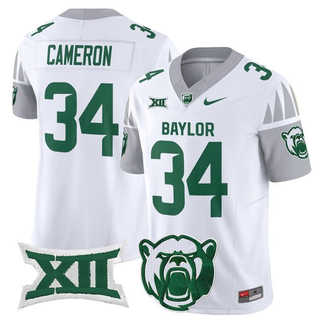 Josh Cameron White Jersey Baylor Bears 2025 Vapor Limited All Stitched V1