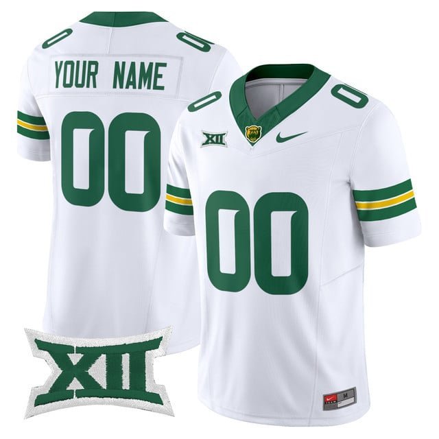 Custom White Jersey Baylor Bears 2025 Vapor Limited All Stitched