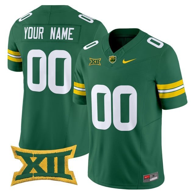 Custom Green Jersey Baylor Bears 2025 Vapor Limited All Stitched