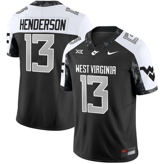 Jaylen Henderson Alternate Jersey West Virginia Mountaineers 2025 Coal Rush All Stitched