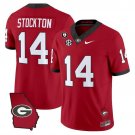 Gunner Stockton Red Jersey Georgia Bulldogs 2025 Georgia Map & Vince Dooley All Stitched