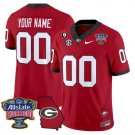 Custom Georgia Bulldogs Jersey 2025 Sugar Bowl Patch Vapor Limited Red