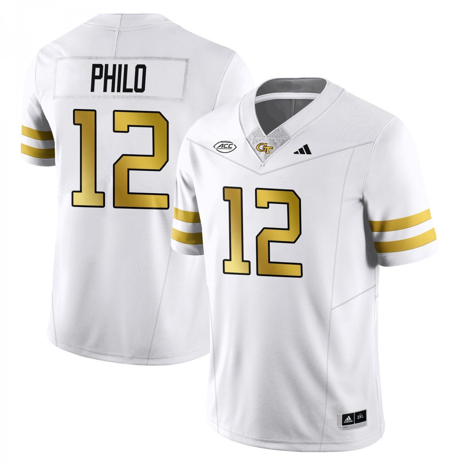 Aaron Philo Jersey #12 Georgia Tech Football 2025 Limited Stitched White