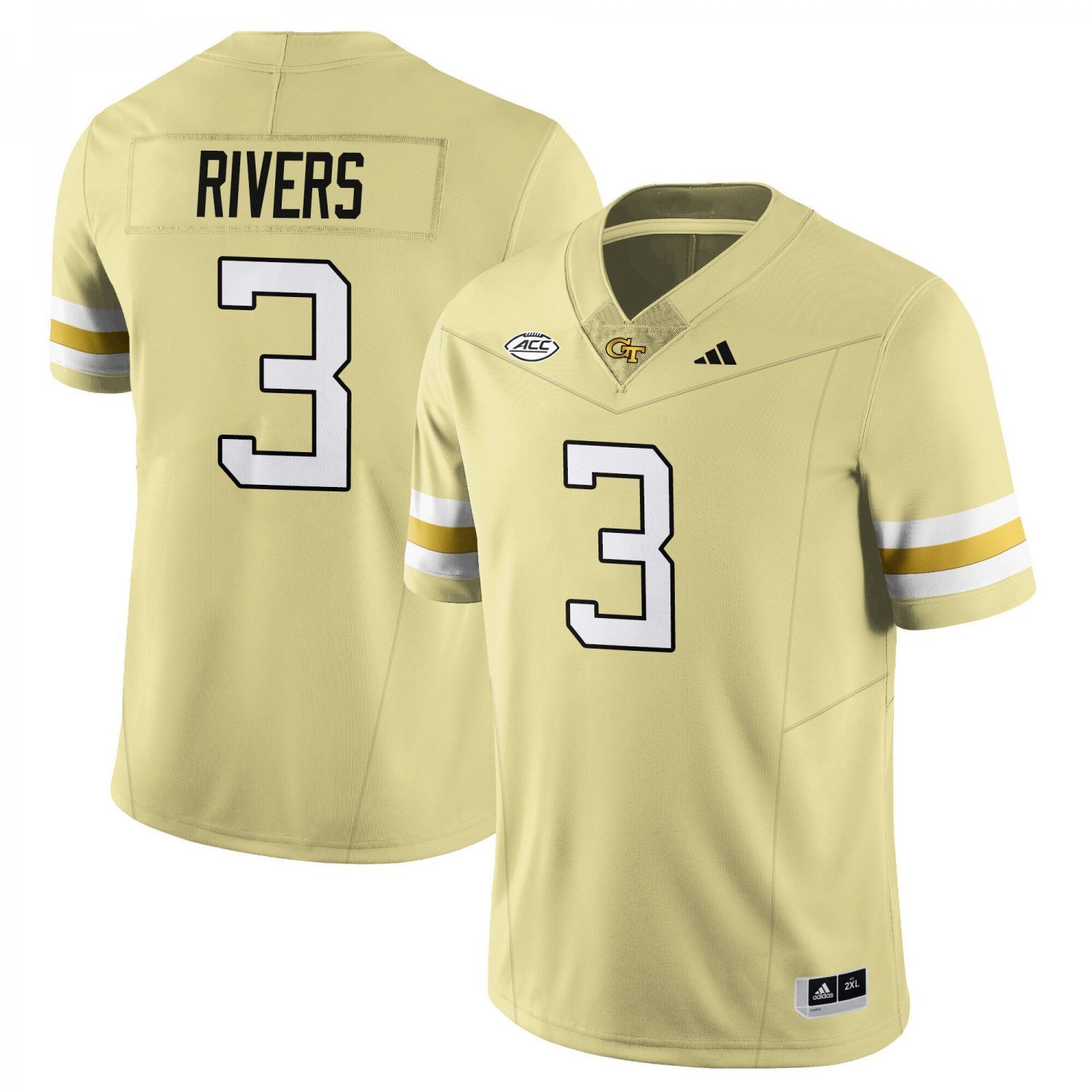 Eric &acirc;�&macr;Rivers Jersey #3 Georgia Tech Football 2025 Limited Stitched Gold