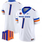 #1 Team White Jersey Boise State Broncos 2025 Vapor Limited All Stitched