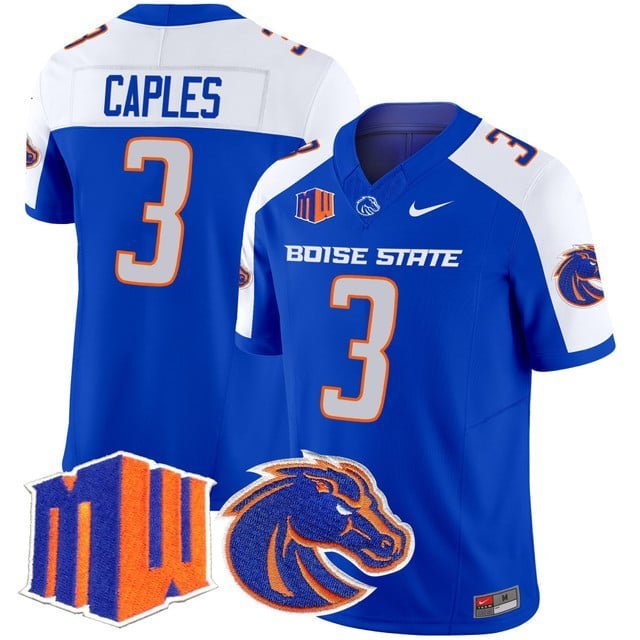 Latrell Caples Royal Alternate Jersey Boise State Broncos 2025 Vapor Limited All Stitched