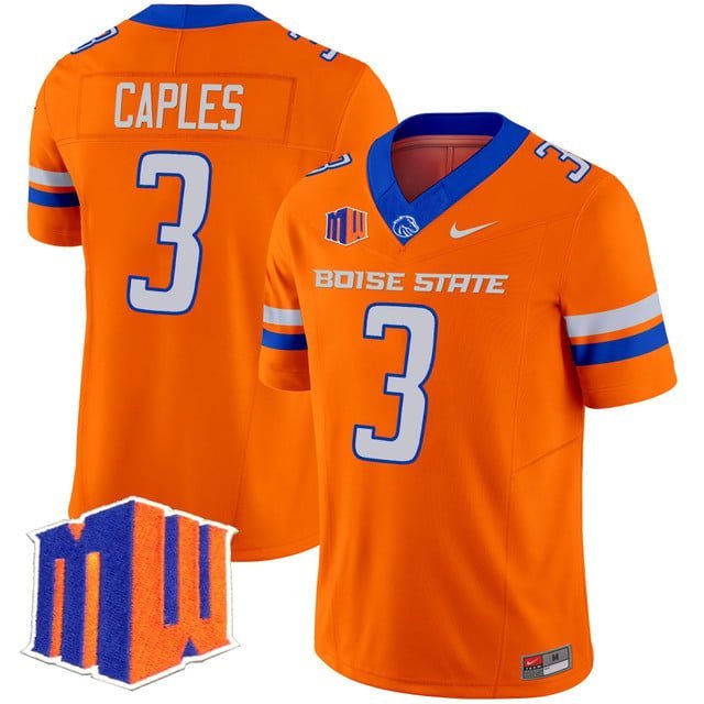Latrell Caples Orange Jersey Boise State Broncos 2025 Vapor Limited All Stitched