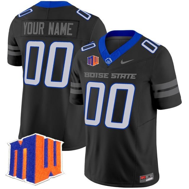 Custom Black Jersey Boise State Broncos 2025 Vapor Limited All Stitched