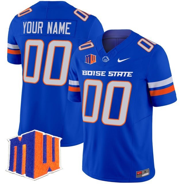 Custom Royal Jersey Boise State Broncos 2025 Vapor Limited All Stitched