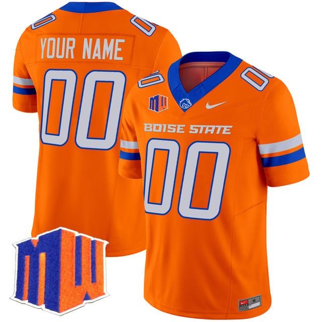 Custom Orange Jersey Boise State Broncos 2025 Vapor Limited All Stitched
