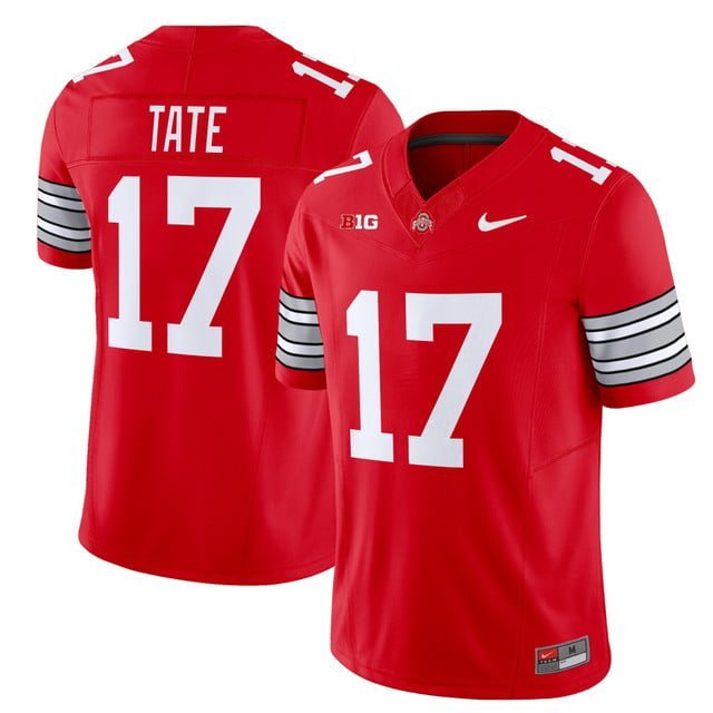 Carnell Tate Red Jersey Ohio State Buckeyes Heritage Stripe 2025 2026 All Stitched
