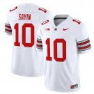 Julian Sayin White Jersey Ohio State Buckeyes Heritage Stripe 2025 2026 All Stitched