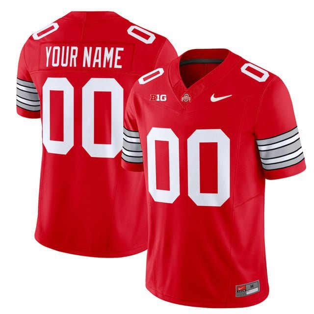 Custom Red Jersey Ohio State Buckeyes Heritage Stripe 2025 2026 All Stitched