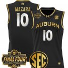 Baker-Mazara Jersey #10 Auburn Tigers 2025 Final Four Patch Stitched Black Gold