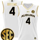 Johni Broome Jersey #4 Auburn Tigers 2024 Lightweight Basketball White Gold