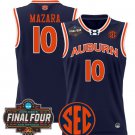 Baker-Mazara Jersey #10 Auburn Tigers 2025 Final Four Patch Stitched Navy