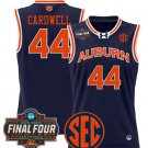 Dylan Cardwell Jersey #44 Auburn Tigers 2025 Final Four Patch Stitched Navy
